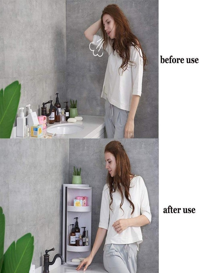 Matiko Rotating Plastic Bathroom Corner Cabinet | Bathroom Organizer (Big) - Image 3